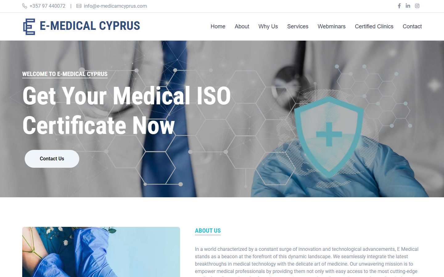 E-Medical Cyprus website screenshot