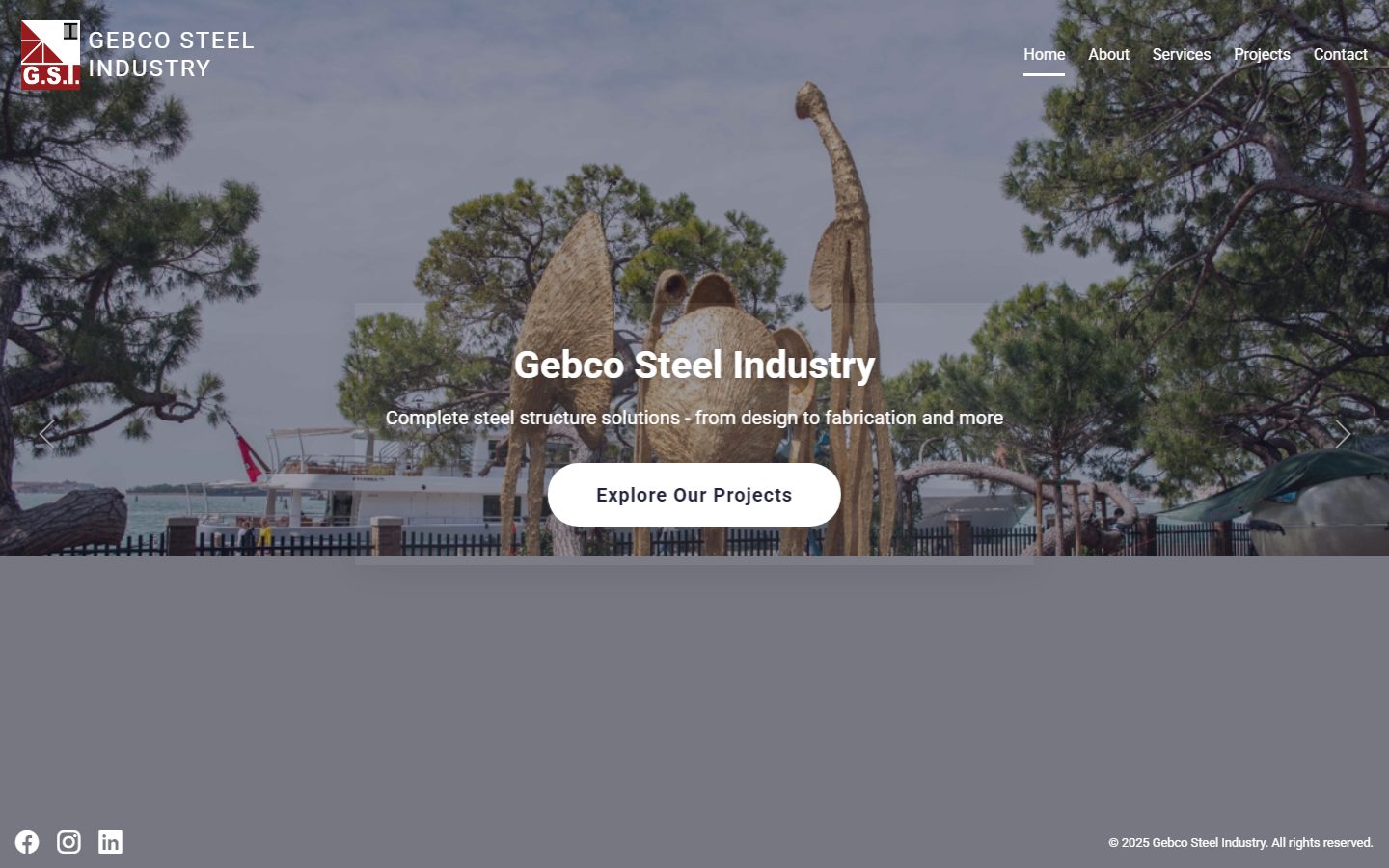 Gebco Steel Industry website screenshot